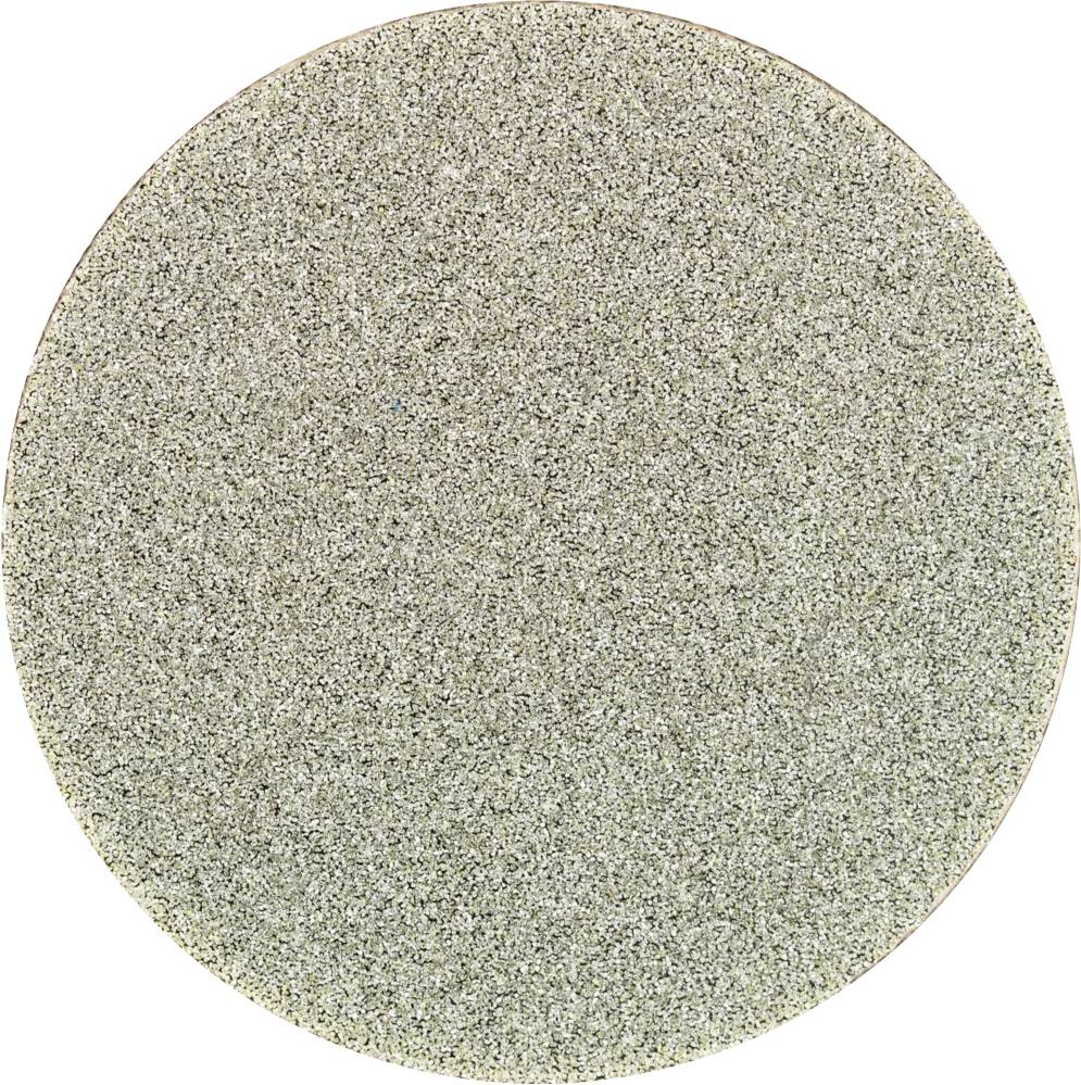 Disque abrasif circulaire gris avec une texture granulée, utilisé pour les travaux de meulage.