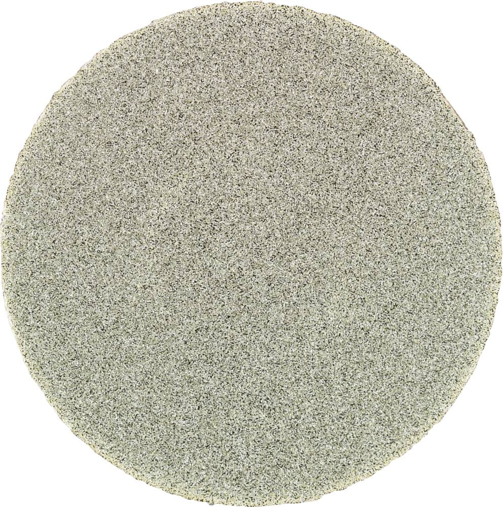 Surface ovale en papier de verre gris, grain grossier, texture uniforme.