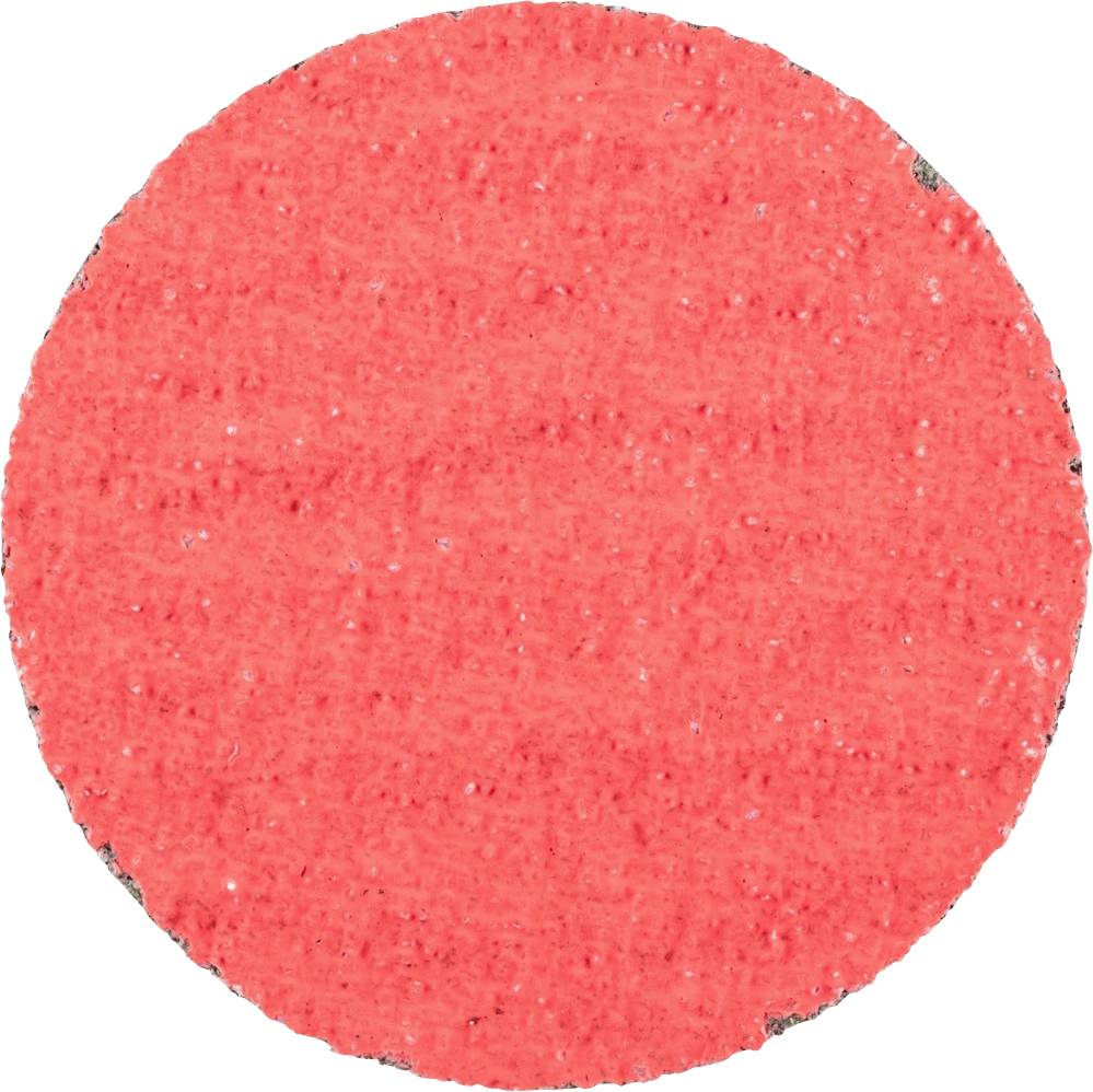 Cercle textile de couleur rouge avec une structure grossière, probablement un fragment d'un objet ou matériau plus grand.