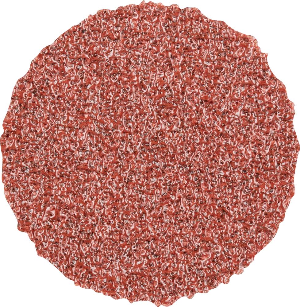 Disque rond, texturé, d'un produit carné, présentant une surface granuleuse et humide.