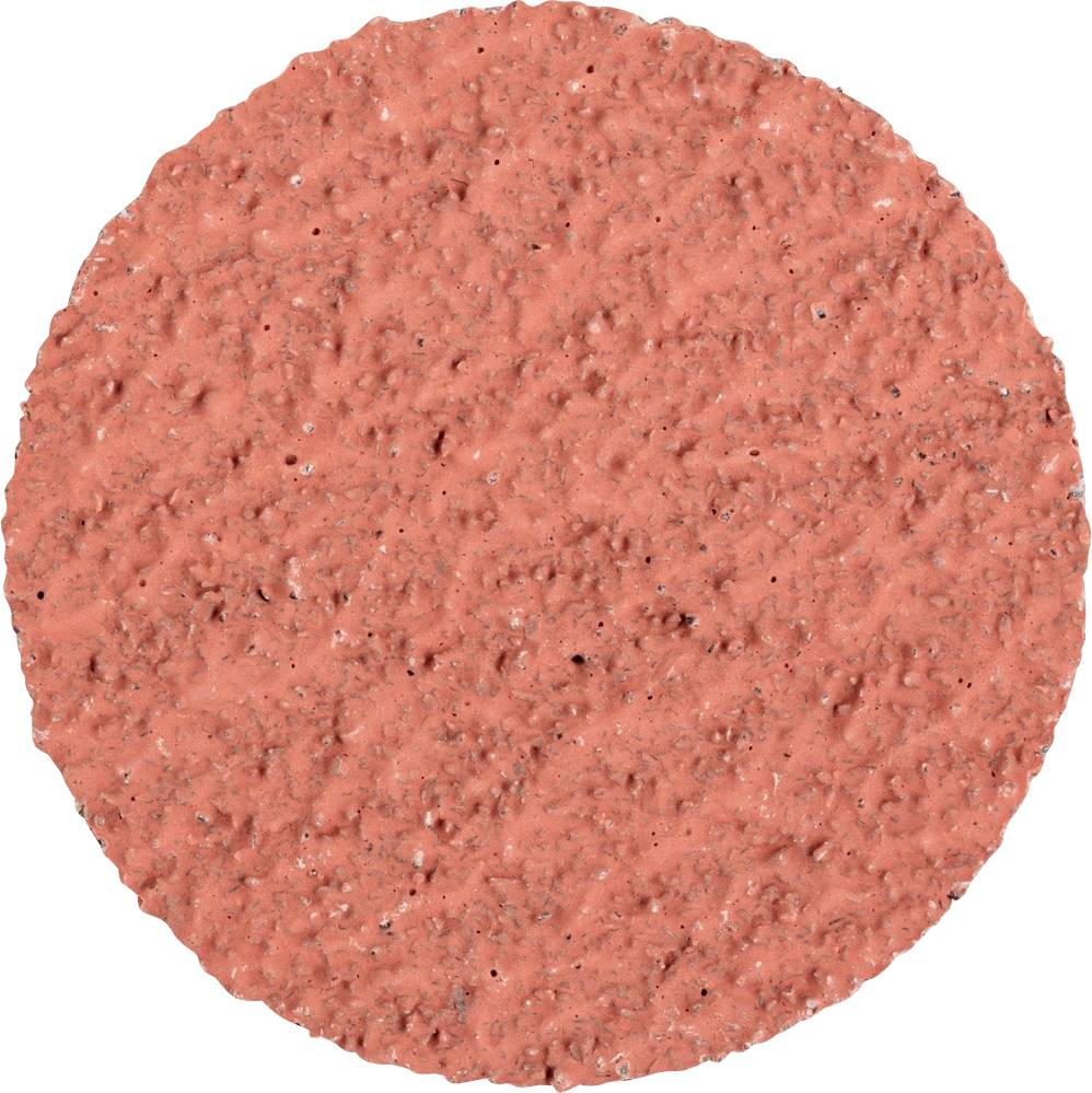 Un objet rond, structuré, dans un ton de rouge terreux, qui évoque une surface rugueuse et pierreuse.