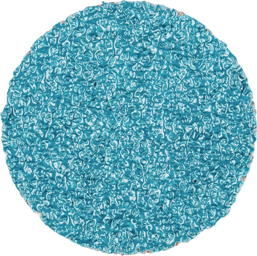 Texture circulaire de couleur turquoise avec une surface structurée de manière irrégulière.