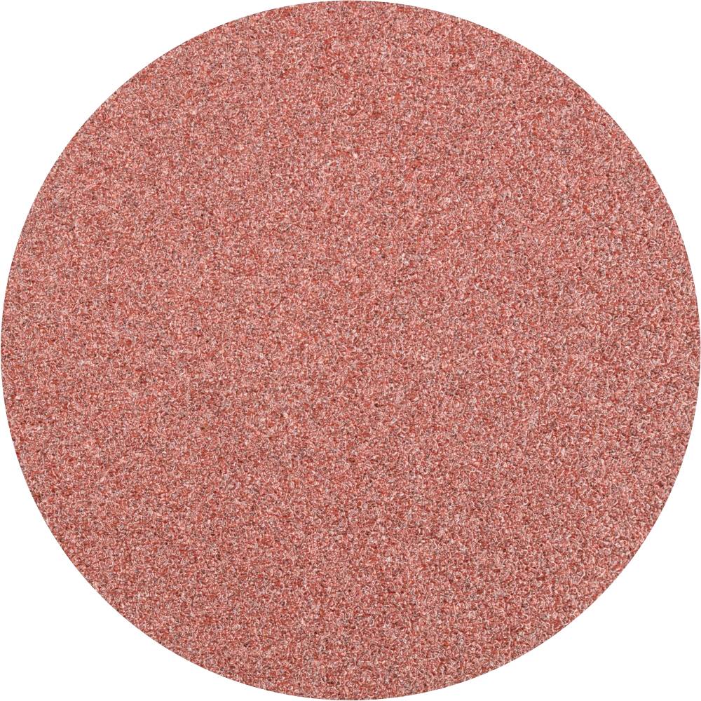 Disque de ponçage rond en papier de verre rouge à grain fin, utilisé pour un traitement de surface lisse.
