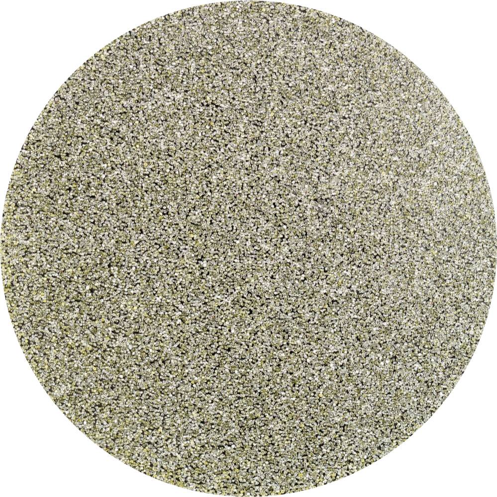 Papier de verre à grain fin, de forme circulaire.