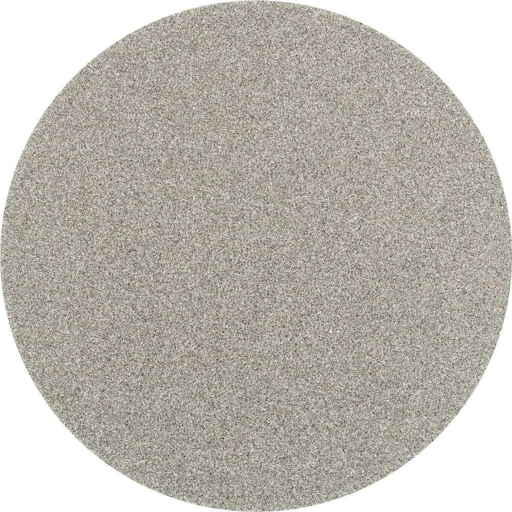 Un papier de verre circulaire à structure fine de couleur grise. Adapté pour lisser les surfaces.