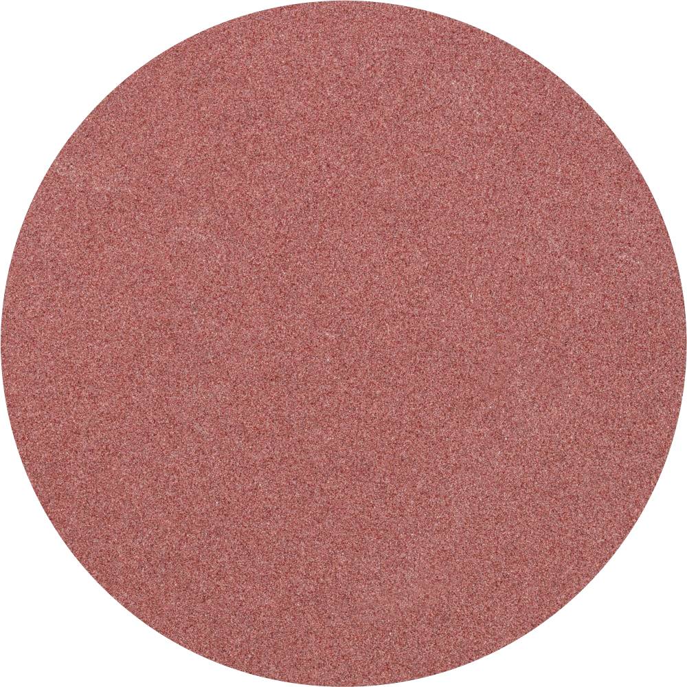 Feuille de papier de verre ronde, rouge, structurée uniformément, utilisée pour le traitement de surface ou la préparation de matériaux.