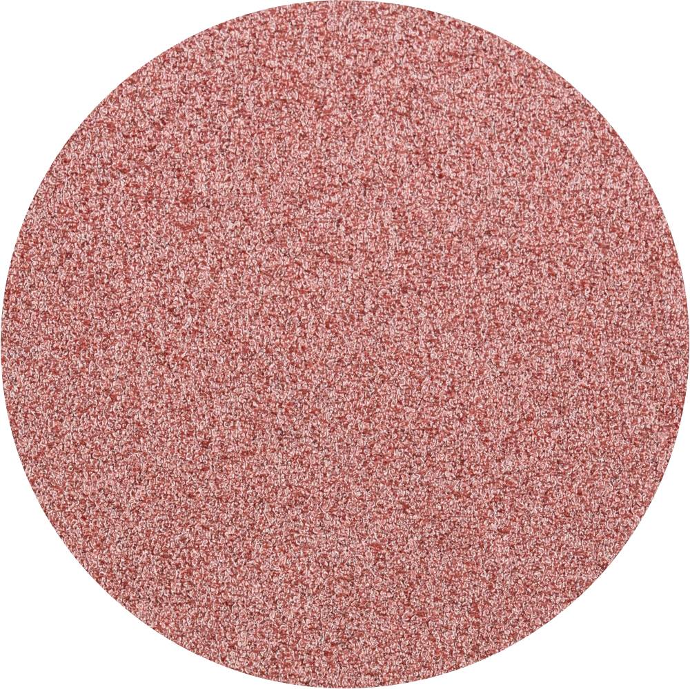 Un disque de papier de verre rouge, uniformément texturé, probablement utilisé pour des travaux de ponçage artisanaux ou industriels.