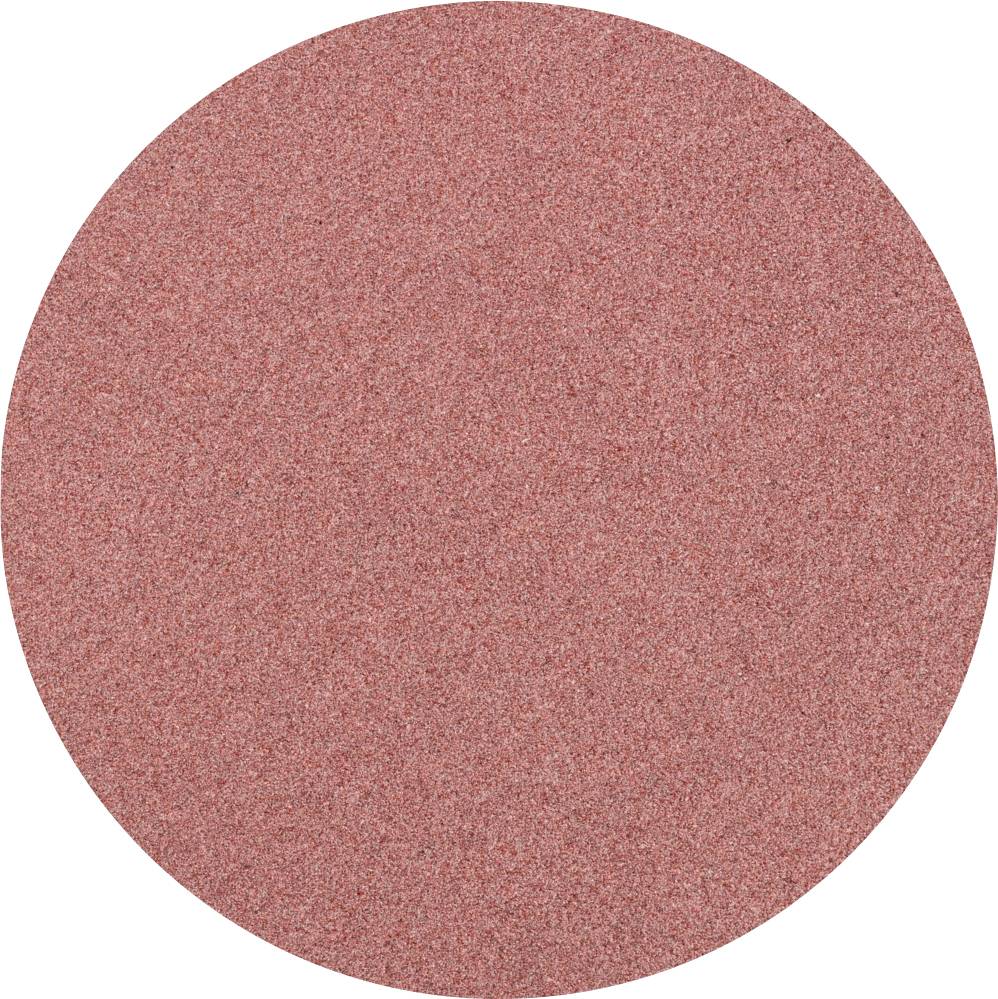 Disque de meulage rouge à texture granuleuse, sur un fond blanc.