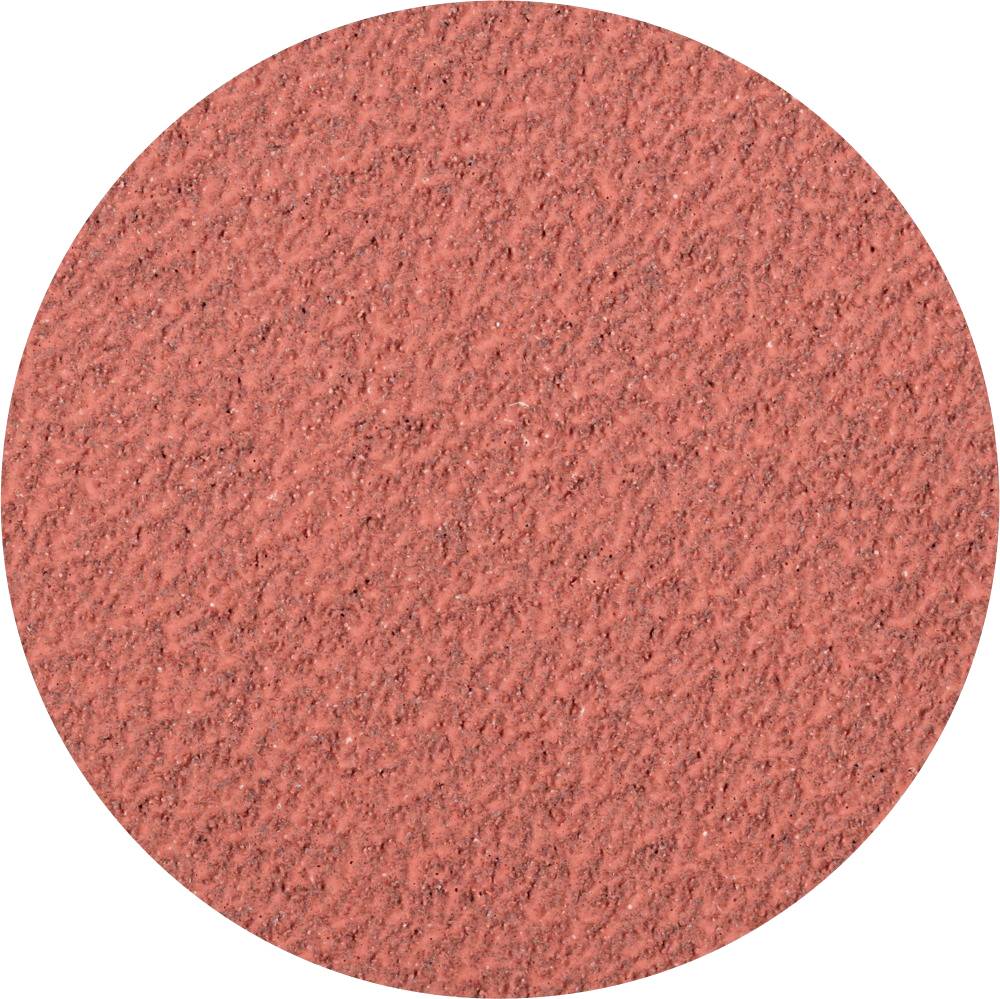 Une surface circulaire à la structure rouge et texturée.