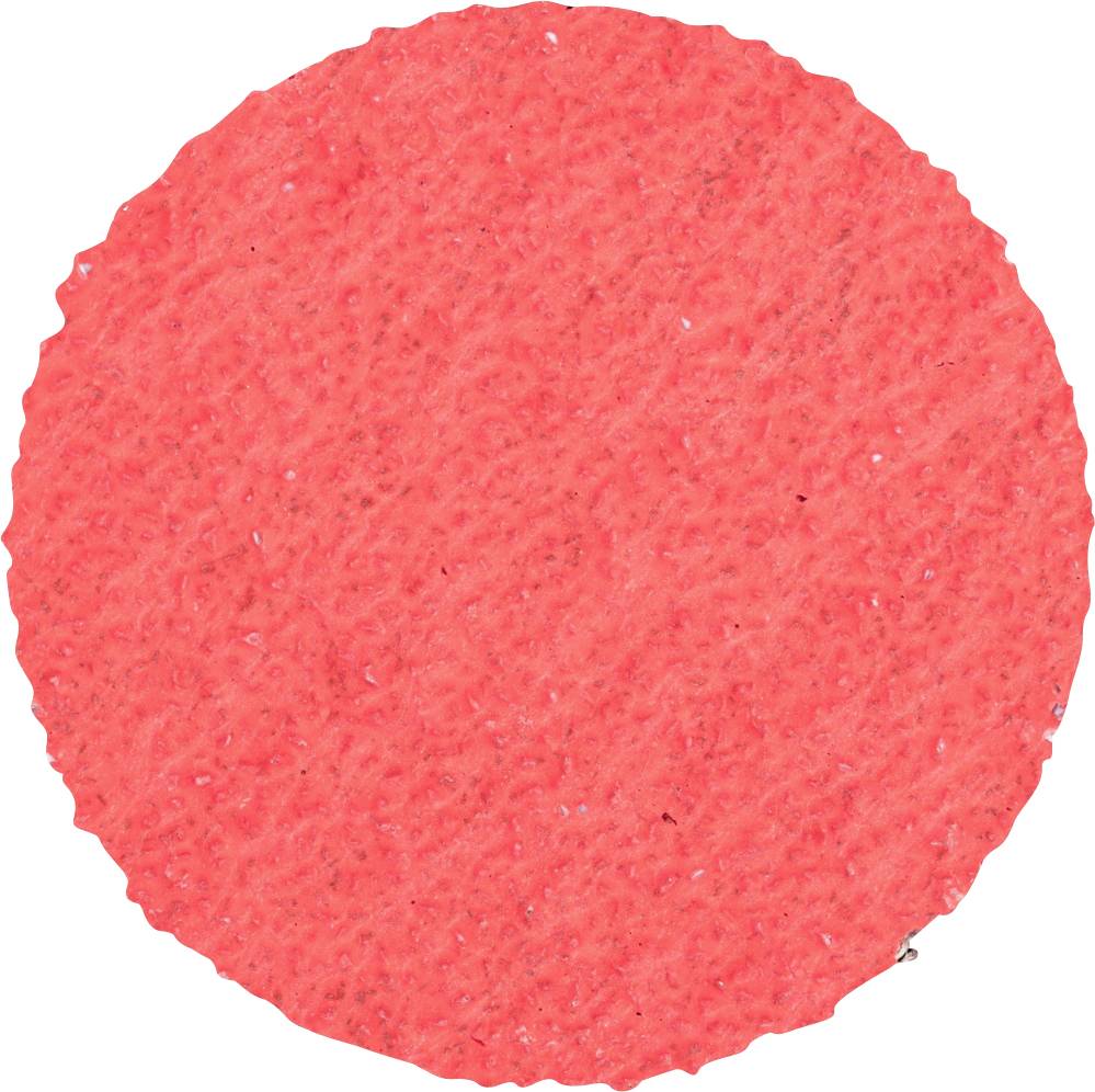 Un cercle rond, rouge, donnant l'impression d'être structuré, qui ressemble à une éponge de polissage ou à un motif de surface.
