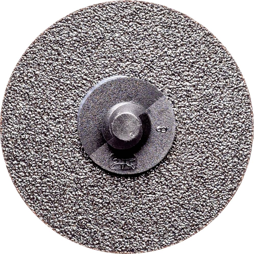 Disque abrasif à texture rugueuse et trou central de fixation, adapté pour les machines à meuler utilisées dans le traitement des métaux.