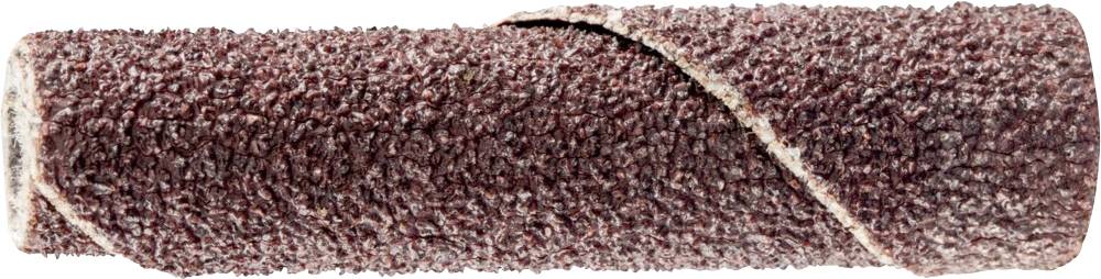 Un insert de rouleau de papier abrasif brun, de forme cylindrique, avec une surface granulée, utilisé pour le ponçage de matériaux.