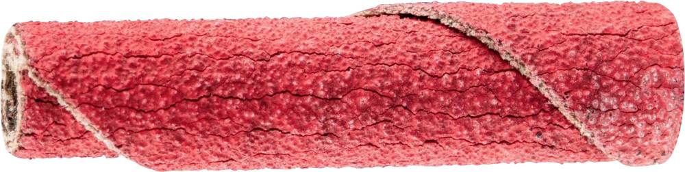 Friandises rouges en forme d'os, torsadées et texturées, fabriquées à partir de peau de bœuf. Adaptées aux chiens pour le mordillement et la mastication.