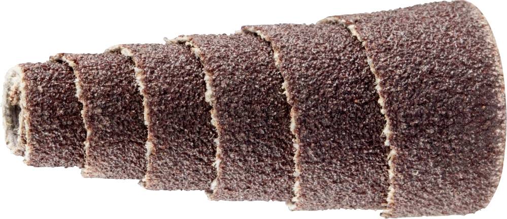 Un embout de meulage conique à granulation grossière en spirale, utilisé pour le meulage ou le polissage de matériaux.