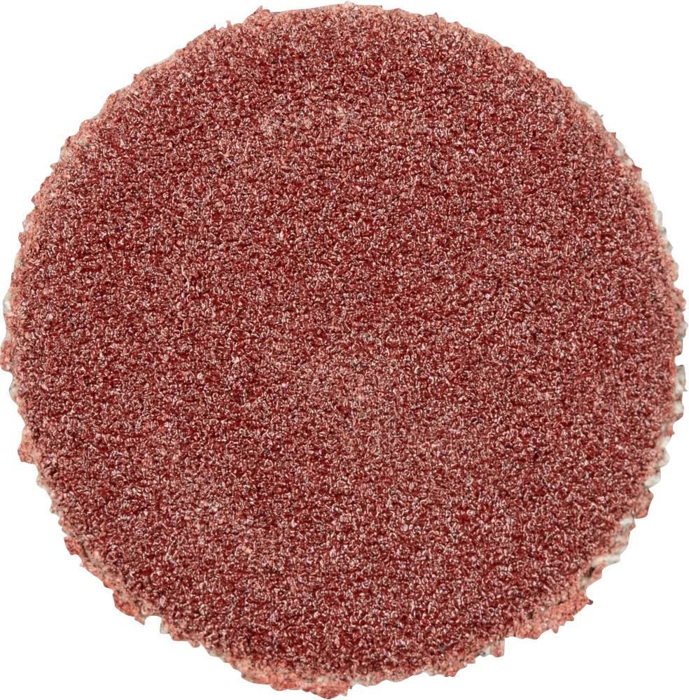 Papier de verre rouge en forme de cercle. La surface présente un grain grossier pour une abrasion importante. Principalement utilisé pour les travaux sur bois ou les travaux métalliques.