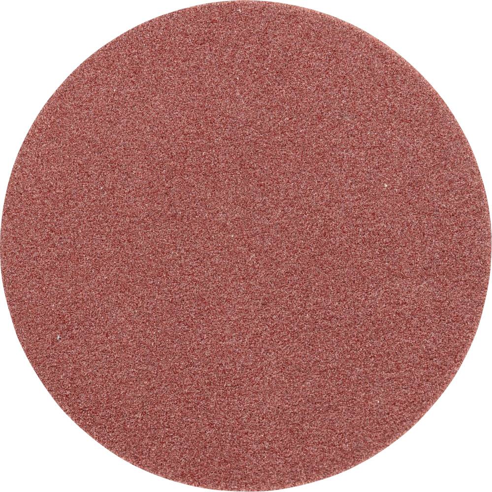 Un morceau de papier de verre circulaire à texture rouge.