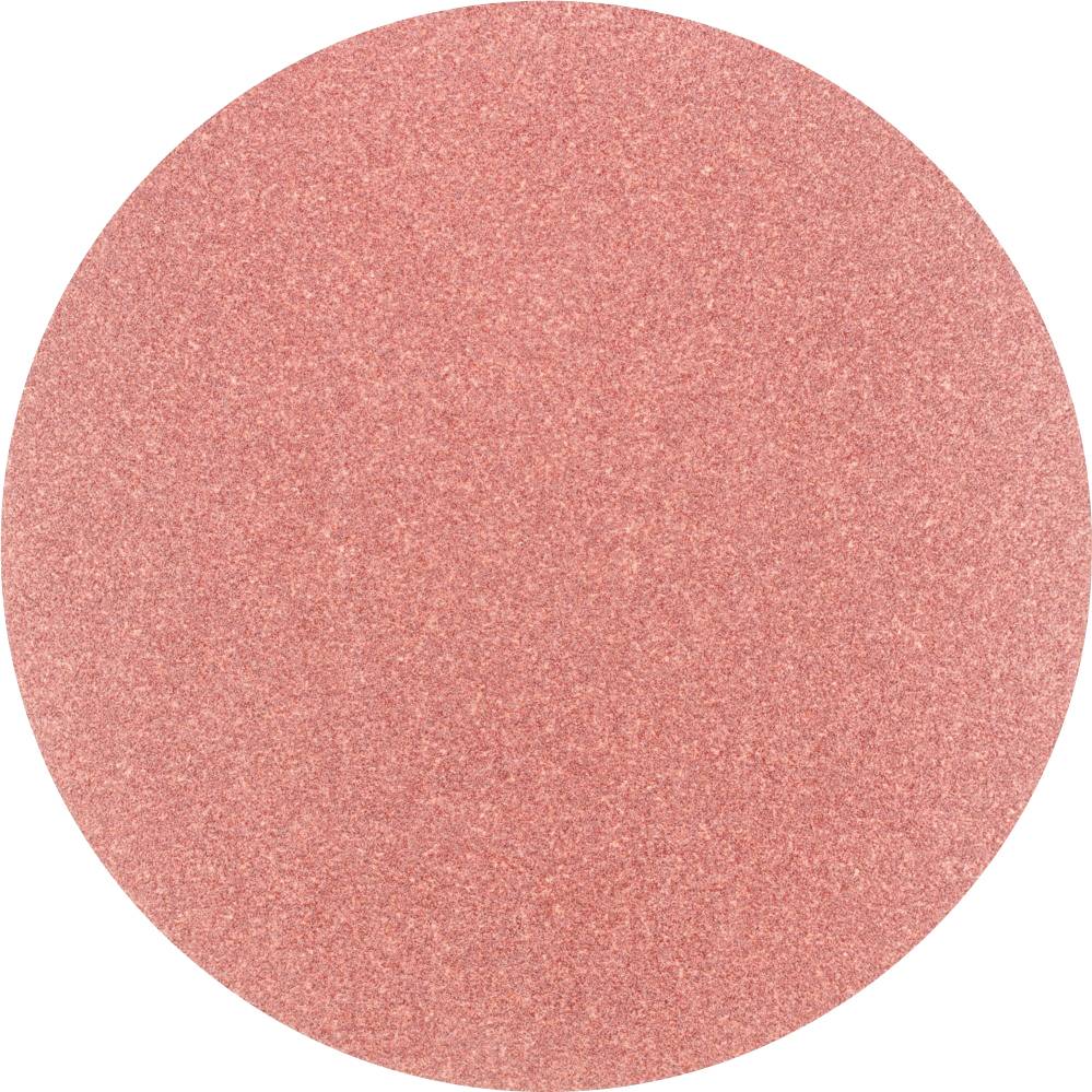 Un cercle rond rose avec une surface légèrement texturée, semblable à du papier de verre.