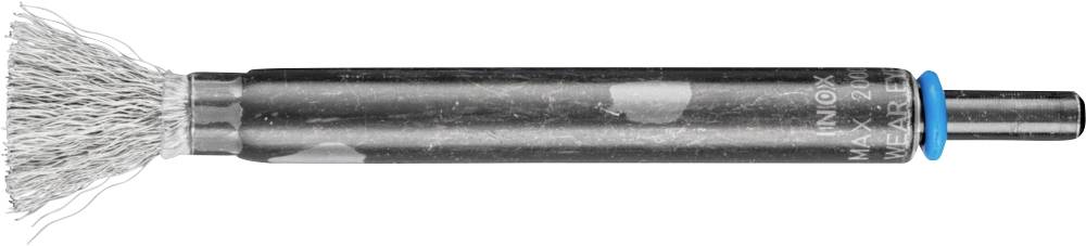 Brosse métallique à long manche, adaptée pour le nettoyage des tuyaux et des zones difficiles d'accès.