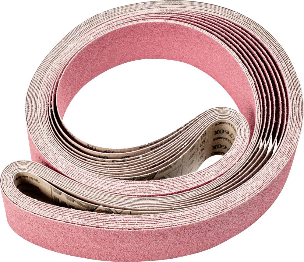 Un rouleau de papier abrasif enroulé en rouge avec plusieurs couches. Il est fabriqué en papier de verre et destiné aux travaux de ponçage.