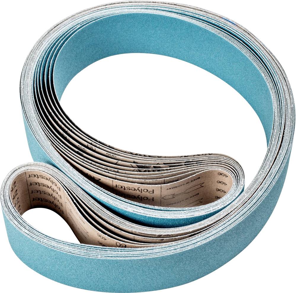 Un rouleau de bande abrasive en matériau bleu, adapté aux ponceuses à bande. Il est caractérisé par 'P40' indiquant le grain.