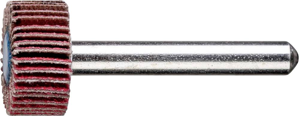 Un stylo abrasif avec un feutre de meulage rouge fixé à une tige métallique. Adapté pour le meulage et le polissage précis de petites surfaces.
