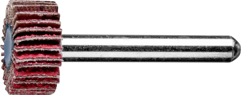 Adaptateur de meulage pour perceuse avec lamelles rouges pour polir ou poncer des surfaces.