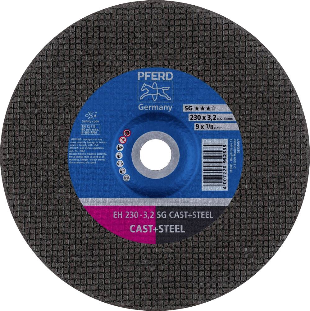 PFERD EH 230-3,2 SG CAST+STEEL 61324221 Disque à tronçonner à moyeu déporté 230 mm 25 pc(s) Fonte, Acier coulé
