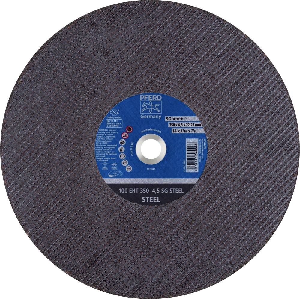 PFERD TOOLS 100 EHT 350-4,5 SG STEEL/22,23 61329522 Disque à tronçonner 350 mm 10 pc(s) Fonte, acier