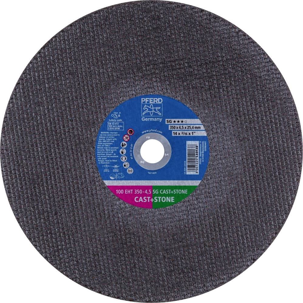 PFERD TOOLS 100 EHT 350-4,5 SG CAST+STONE/25,4 61329532 Disque à tronçonner 350 mm 10 pc(s) Fonte, Fonte ductile, Béton