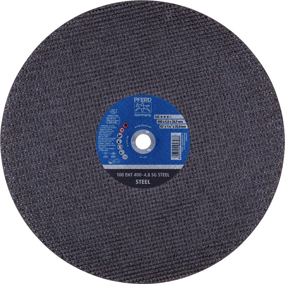 PFERD TOOLS 100 EHT 400-4,8 SG STEEL/20,0 61329820 Disque à tronçonner 400 mm 10 pc(s) Fonte, acier