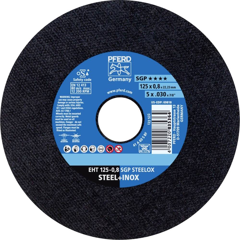 PFERD TOOLS EHT 125-0,8 SGP STEELOX 61341094 Disque à tronçonner 125 mm 25 pc(s) acier inoxydable, acier