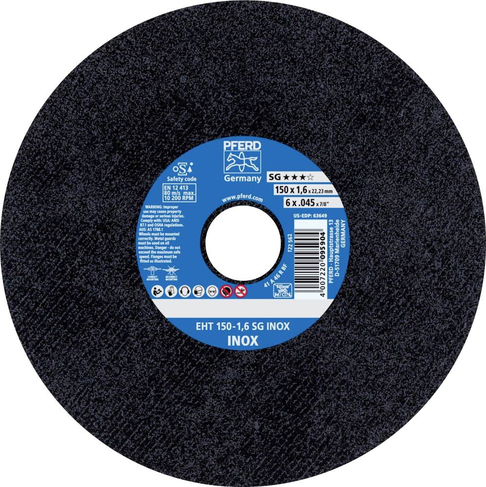 PFERD TOOLS EHT 150-1,6 SG INOX 61342124 Disque à tronçonner 150 mm 25 pc(s) acier inoxydable