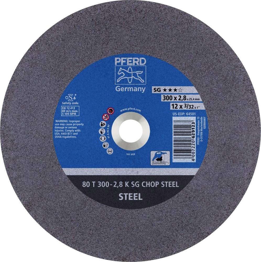 PFERD TOOLS 80 T 300-2,8 K SG CHOP STEEL/25,4 66323070 Disque à tronçonner 300 mm 20 pc(s) Acier de traitement, acier