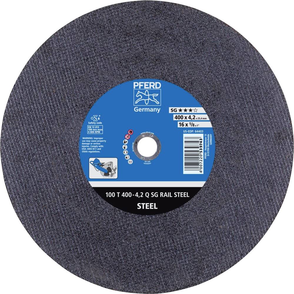 PFERD TOOLS 100 T 400-4,2 Q SG RAIL STEEL/25,4 66324163 Disque à tronçonner 400 mm 10 pc(s) Acier de traitement, acier