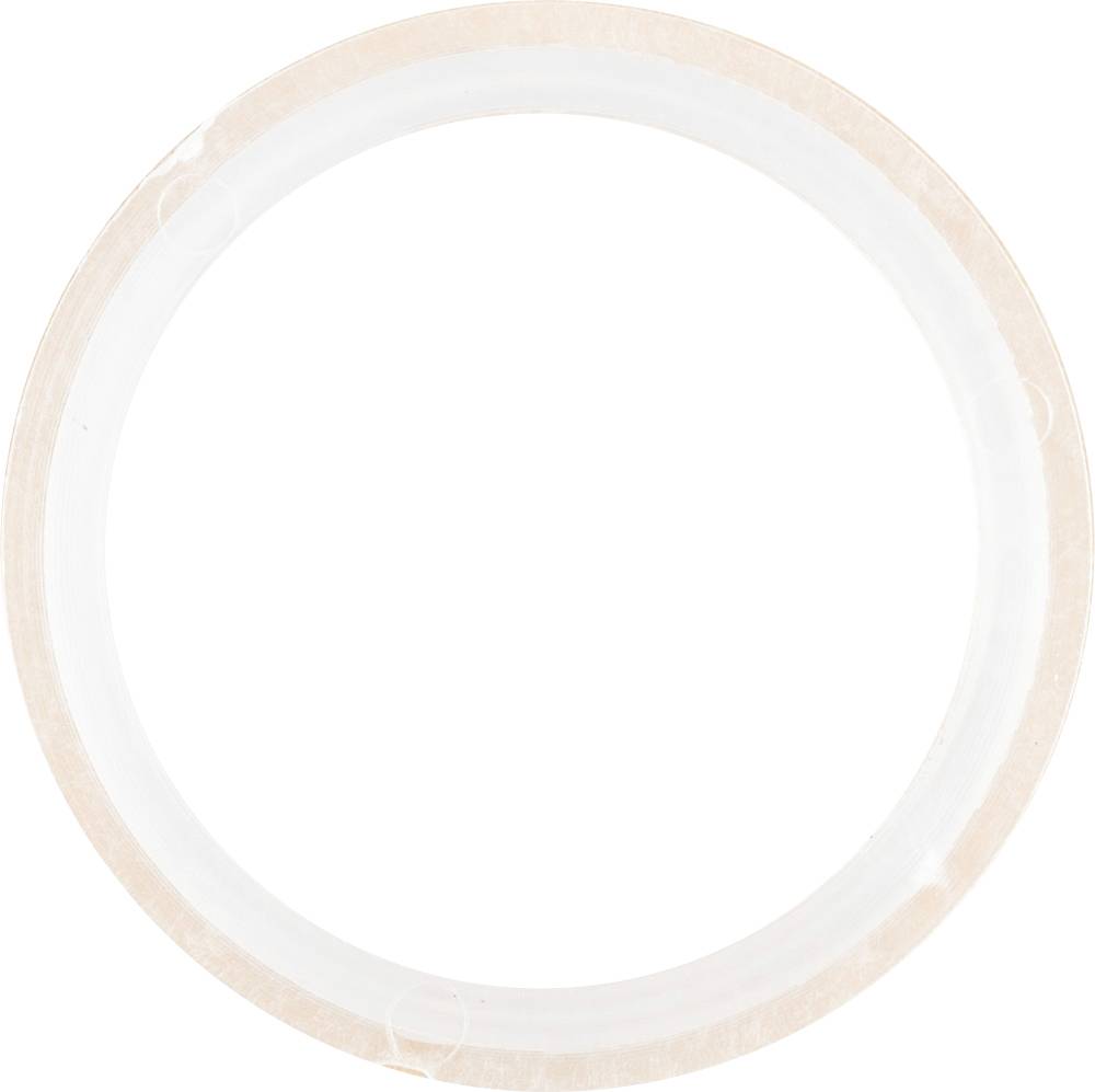 Un ruban adhésif circulaire, transparent, avec une bordure claire, adapté pour sceller ou emballer.