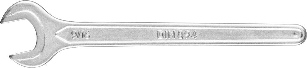 Une clé à molette en argent portant la gravure '17 mm DIN 895' sur sa surface.
