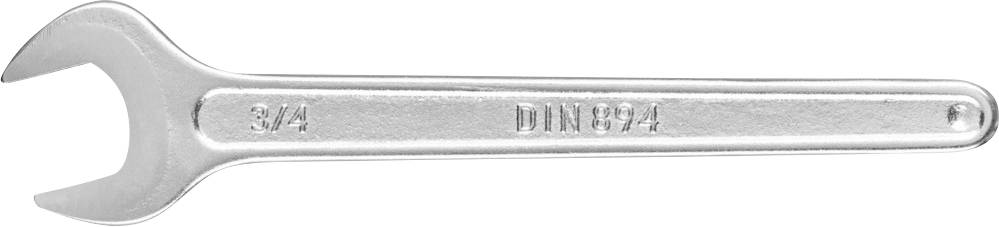 Clé à fourche en argent gravée '3/4 DIN 894'.