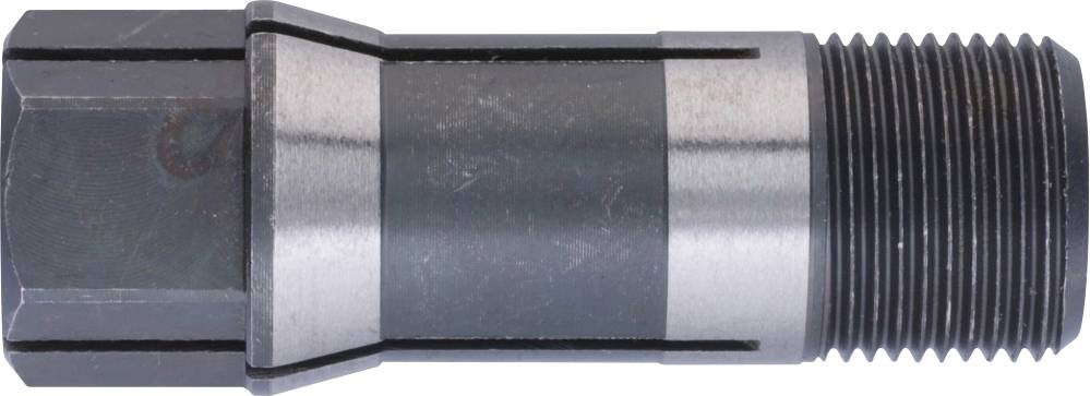 Connexion vissée métallique en acier, cylindrique, avec tête hexagonale et filetage, souvent utilisée dans l'industrie mécanique ou automobile.