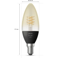 Philips Hue Ampoule à LED 871951430223500 CEE: G (A - G) Hue White E14 Kerze Einzelpack Filament 300lm E14 4.5 W blanc chaud CEE Philips Hue Ampoule à LED 871951430223500 CEE: G (A - G) Hue White E14 Kerze Einzelpack Filament 300lm E14 4.5 W blanc chaud CEE