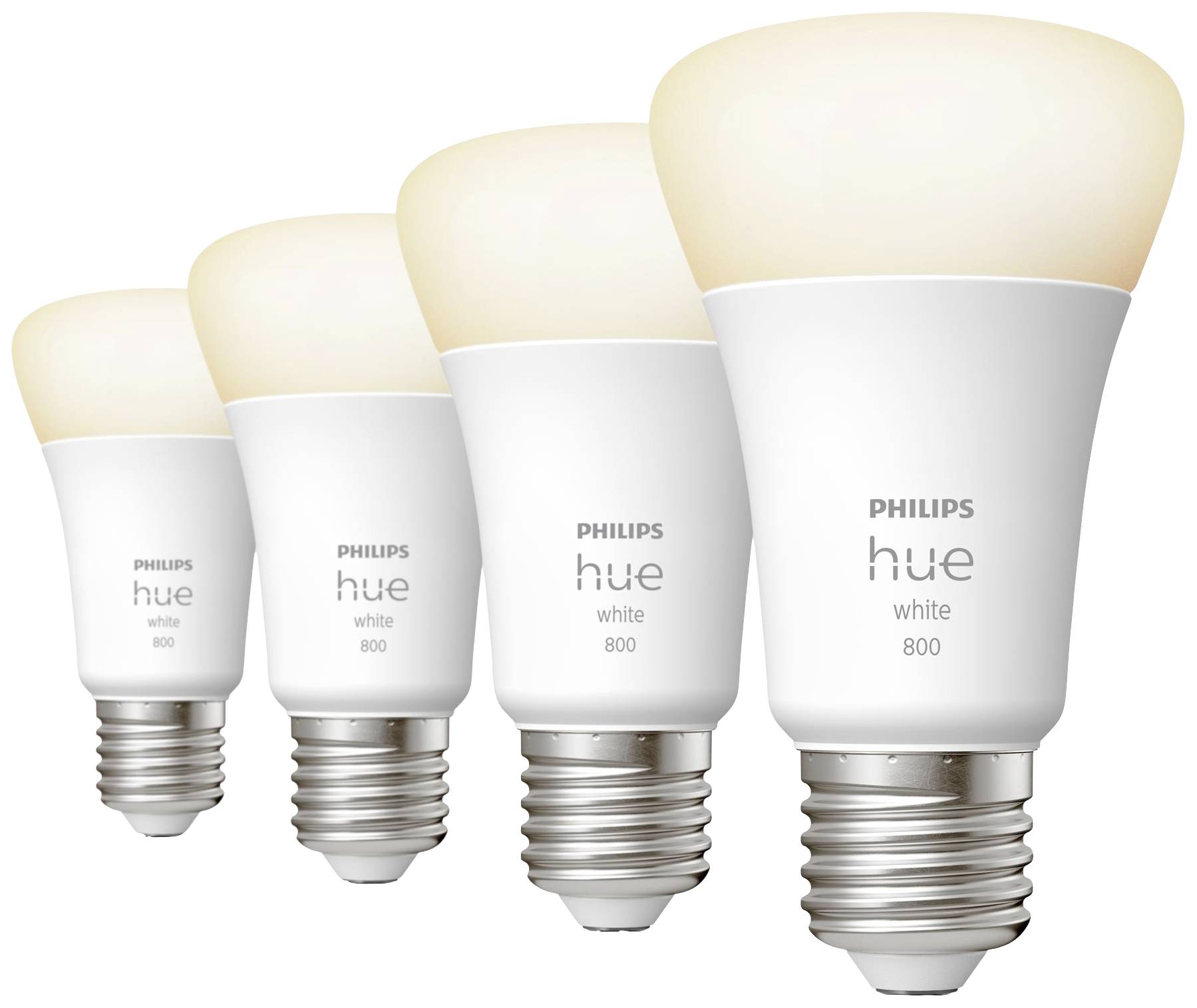 Philips Hue Lot de 4 ampoules LED 871951431914100 CEE: F (A - G) Hue White Viererpack 4x800lm 60W E27 36 W blanc chaud