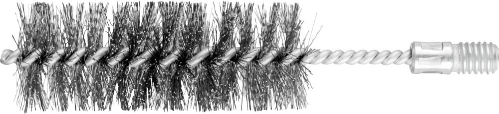 Brosse de nettoyage avec manche en fil métallique, poils disposés en spirale. Idéale pour les bouteilles ou les espaces étroits.