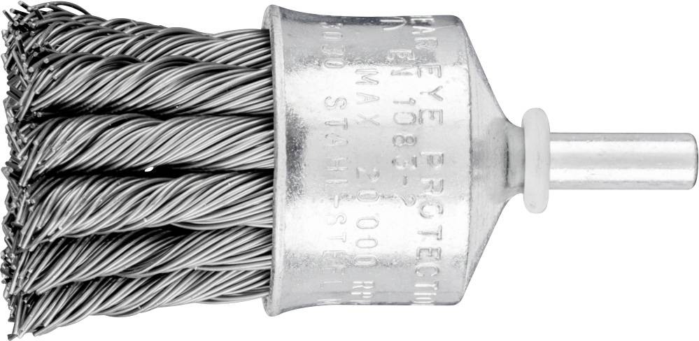 Embout brosse métallique à poils torsadés, de forme cylindrique, adapté aux perceuses, pour éliminer la rouille et la peinture.