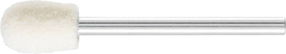 Un filtre cylindrique avec une tête en mousse blanche sur une tige métallique.