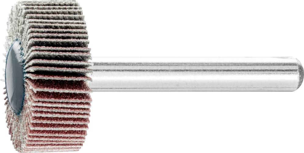 Roue à lamelles en non-tissé métallique, adaptée pour nettoyer, lisser et polir les surfaces.