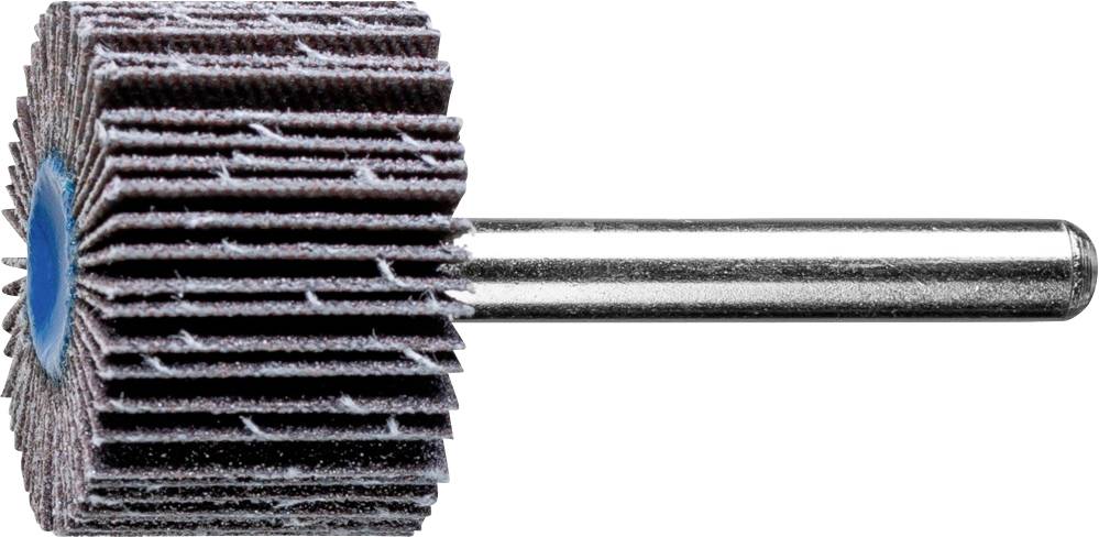 Un disque à lamelles avec manche métallique, utilisé pour lisser les surfaces. Adapté pour les perceuses.