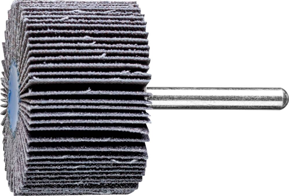 Un support de ponçage composé de plusieurs couches de papier abrasif, monté sur une tige métallique. Adapté à diverses applications de ponçage.