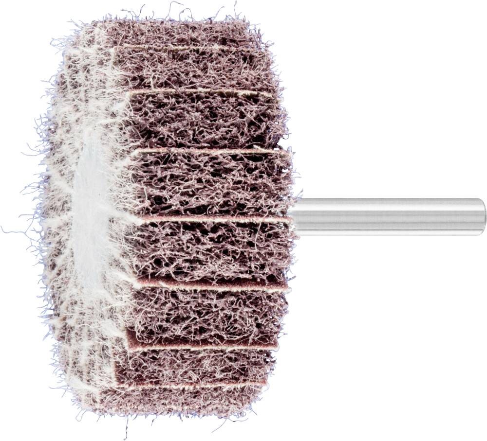 Outil de meulage doté d'une tête de meulage circulaire et d'un manche en métal, utilisé pour lisser les surfaces dans des applications artisanales ou industrielles.