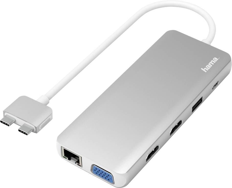 Hama Station d'accueil USB-C® 00200133 Convient pour les marques: Apple MacBook avec fonction de chargement, alimentation USB-C®