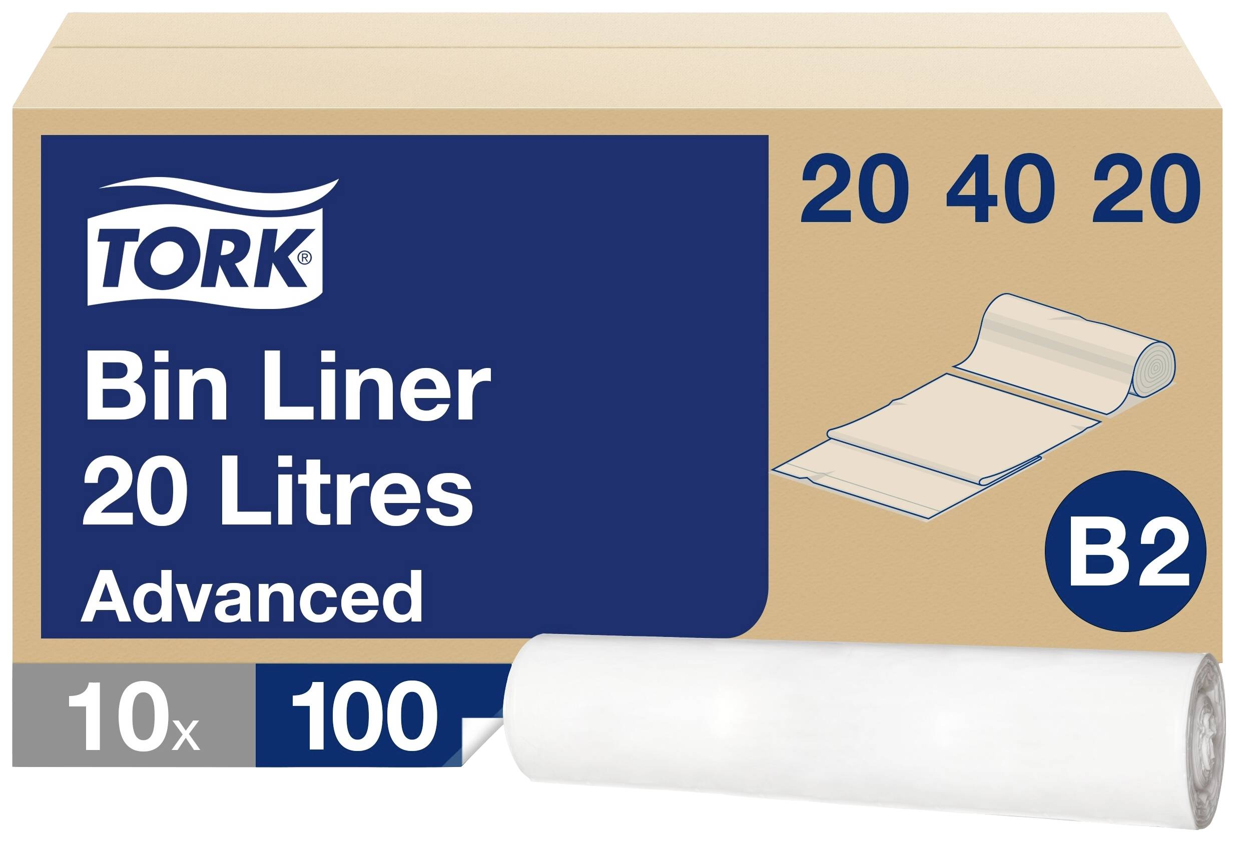 TORK 204020 Sac poubelle 20 l blanc 1000 pc(s)