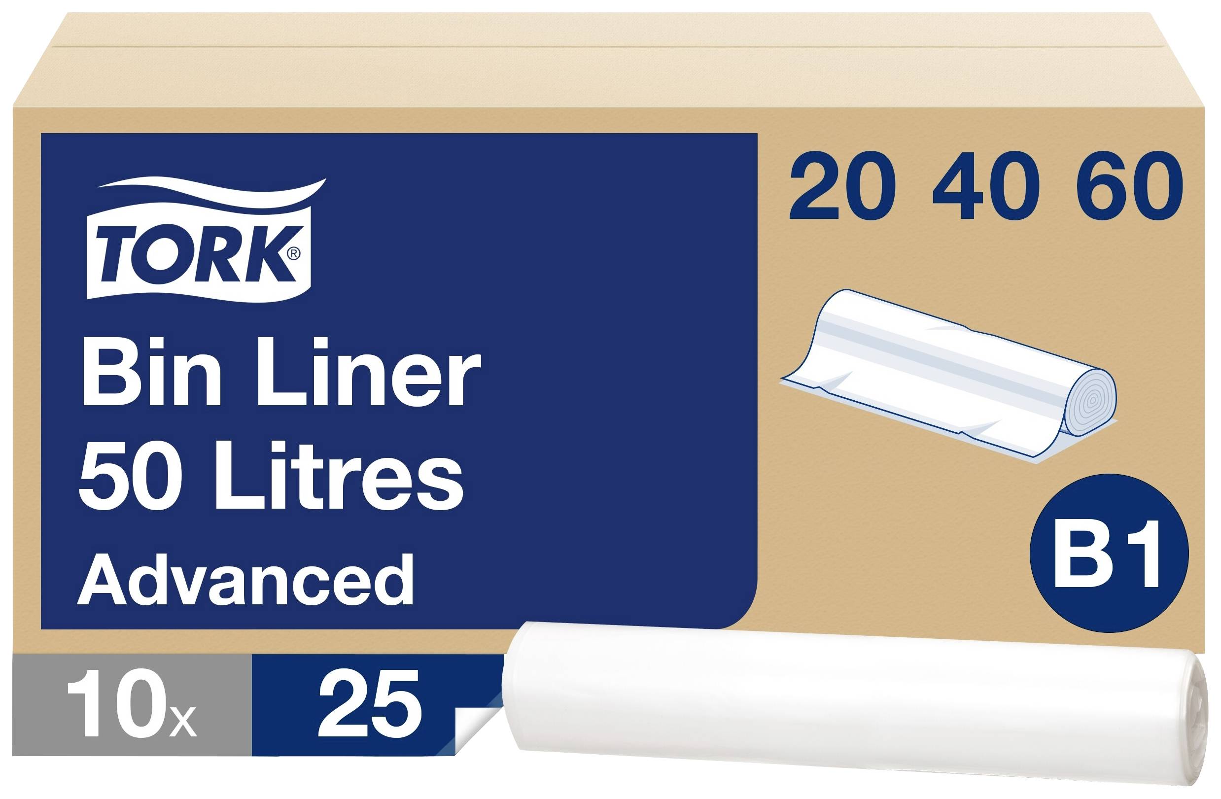 TORK 204060 Sac poubelle 50 l transparent 250 pc(s)